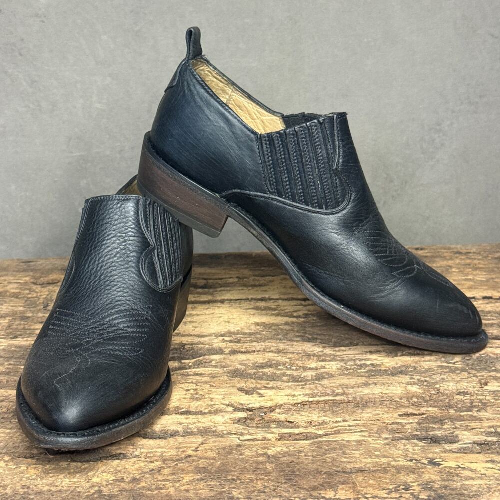 Frye Billy Shootie Black Leather Western Ankle Booties Size 7.5B
